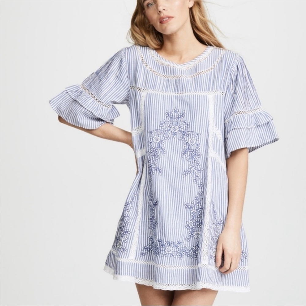 Free People Sunny Day Embroidered Shift Mini Dress Women’s Small